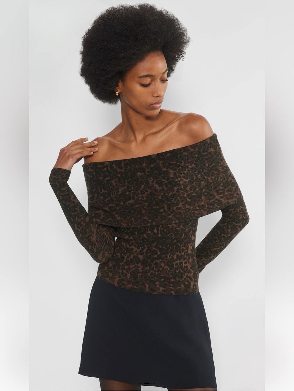 Aritzia Wilfred Nola Sweater Leopard Print SZ XXS